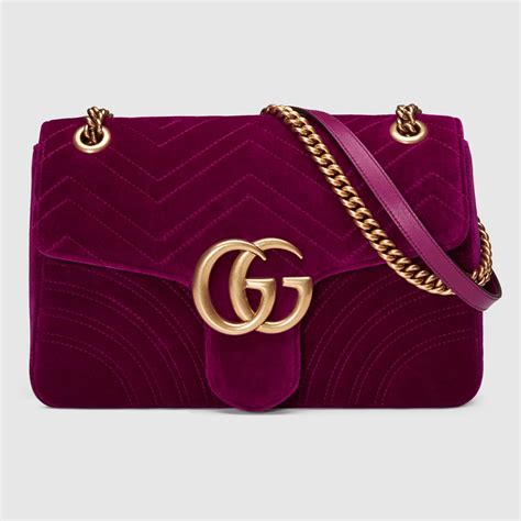 gucci grey velvet bag|gucci velvet bag marmont.